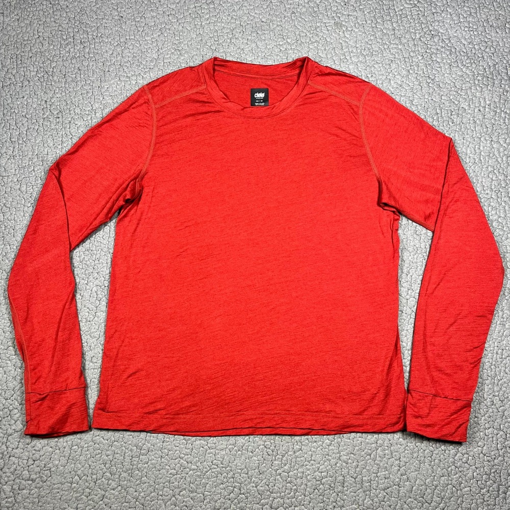 Ciele Athletics Wool Silk Blend Long Sleeve Running Shirt Womens Red Size Small